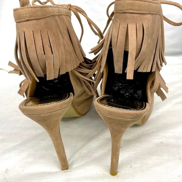 Dots platform fringe heels ladies sz 11 - Picture 4 of 5
